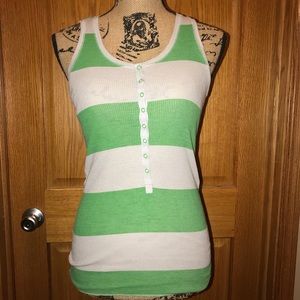 Green and gray burnout tank top